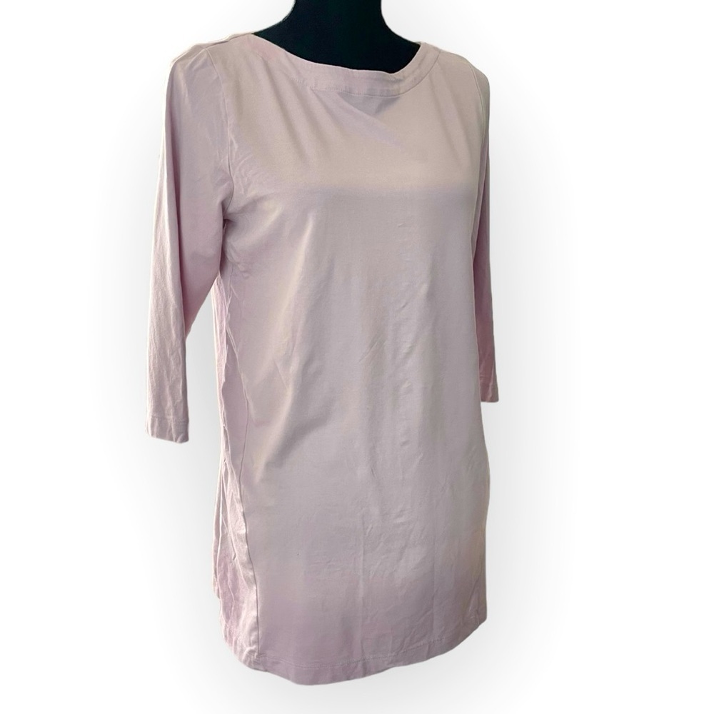 J. Jill women’s A-line Luxe Supima cotton tunic 3/4 sleeve top purple size S